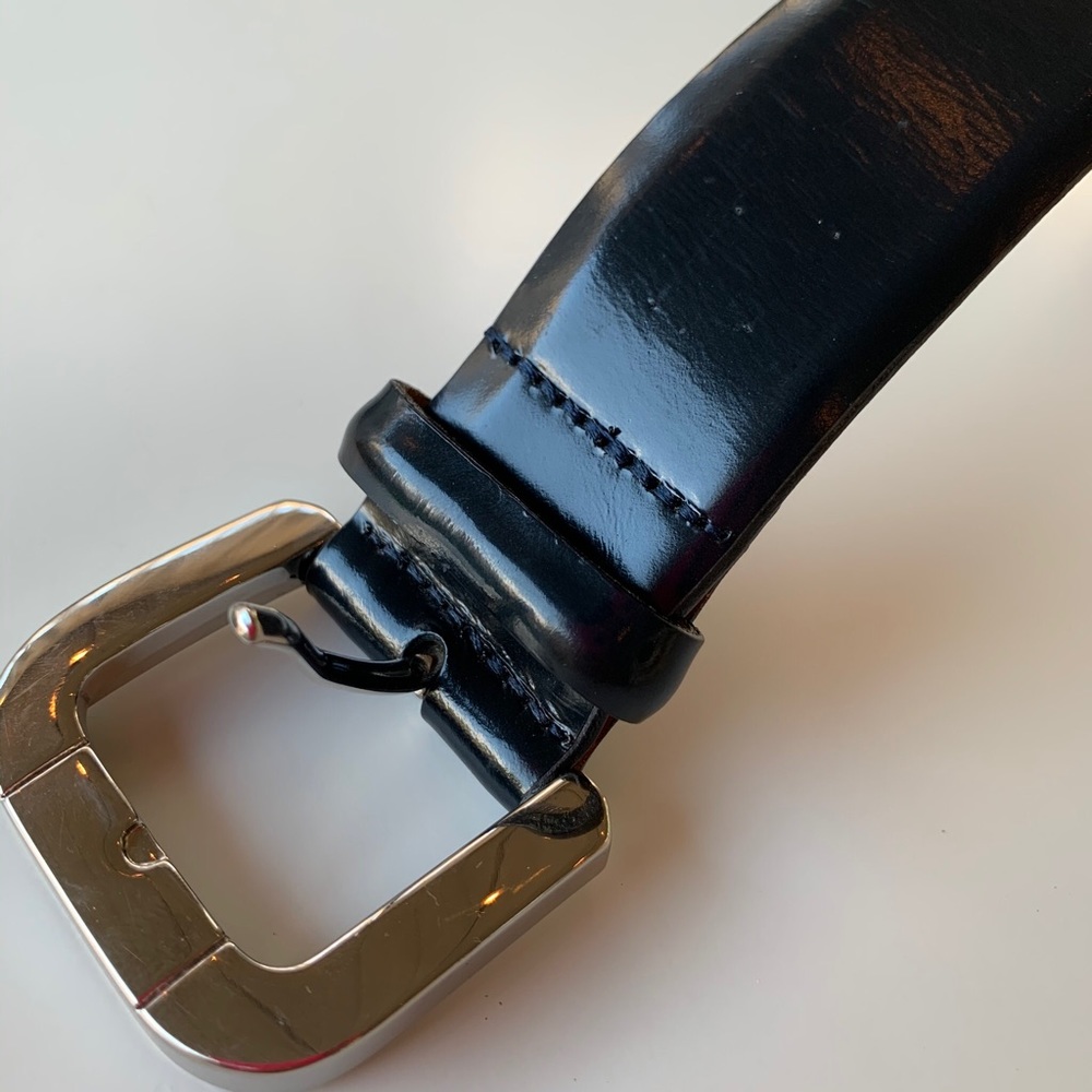 Stanley Korshak Black Leather Belt, M - Picture 6 of 7